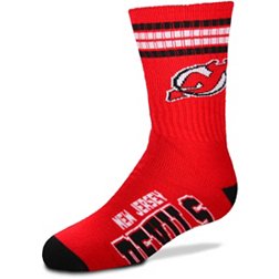 For Bare Feet Youth New Jersey Devils 4-Stripe Deuce Crew Socks
