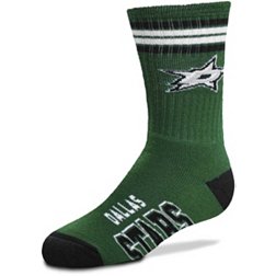 For Bare Feet Youth Dallas Stars 4-Stripe Deuce Crew Socks