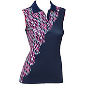EPNY Women's Ikat Print Sleeveless Golf Polo
