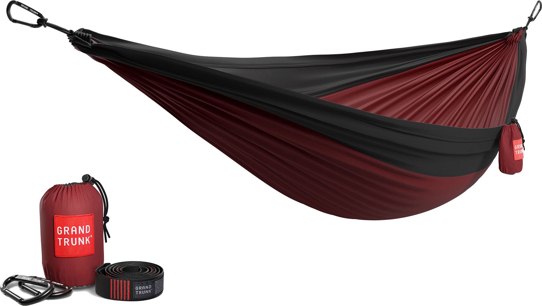 Photos - Other Grand Trunk Double Hammock with Straps, Crimson/Charcoal 20GTRUDBLHMMCKWTH