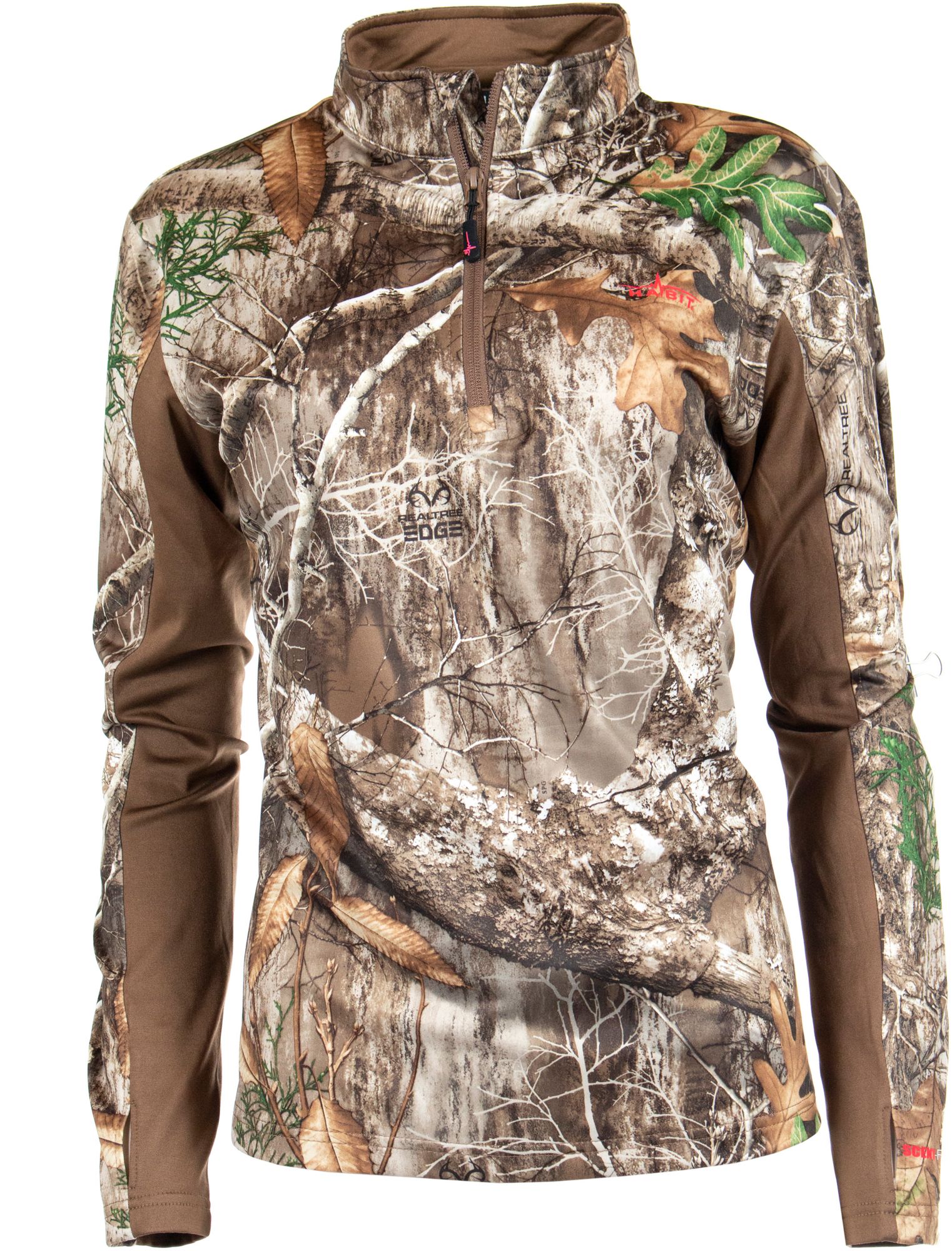 camo half zip pullover women's