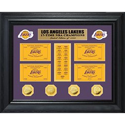Highland Mint Los Angeles Lakers 17x Champs Gold Coin Deluxe Banner Collection
