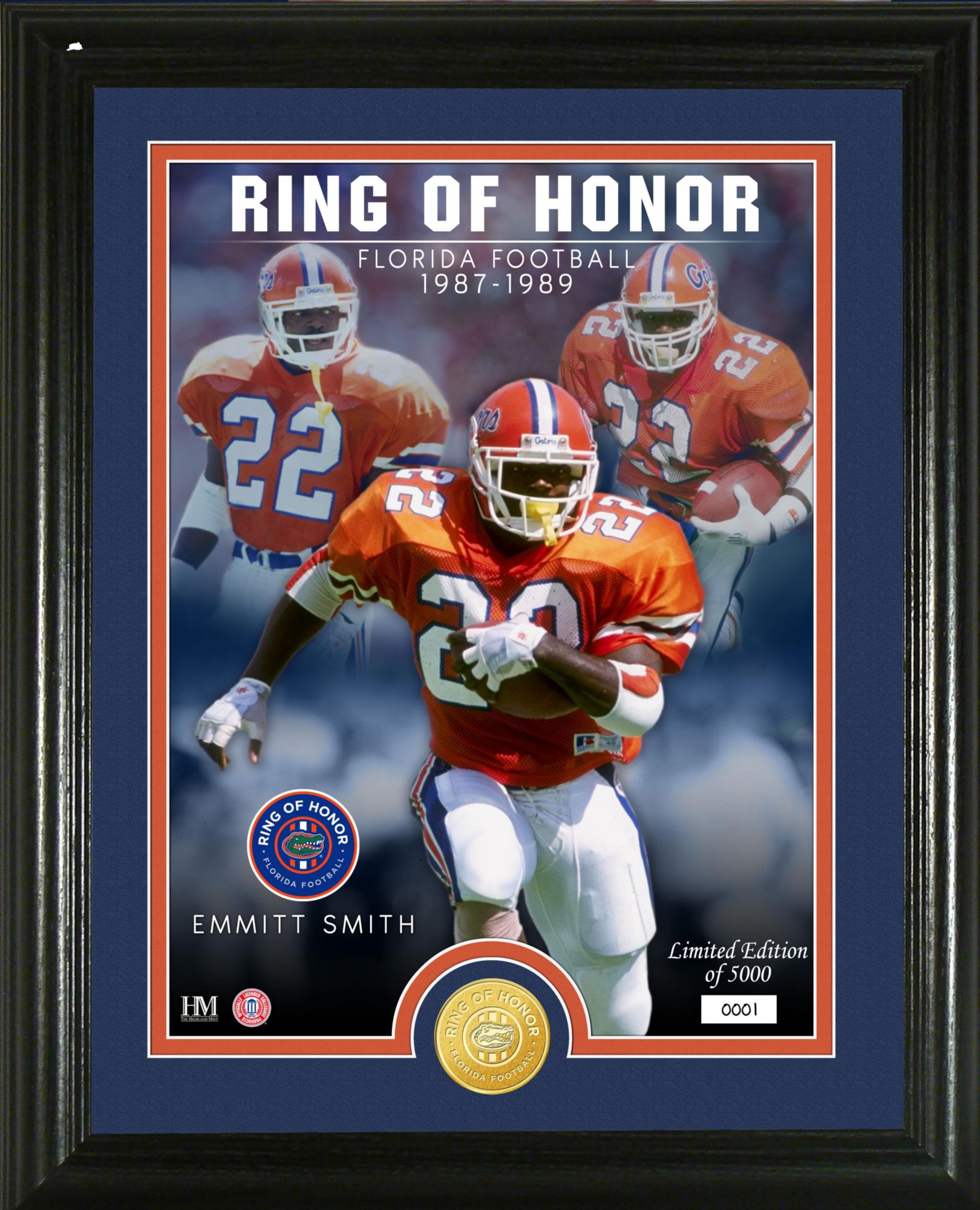 Highland Mint Florida Gators Emmitt Smith 2020 Ring of Honor Bronze Coin Photo Mint