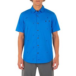 Hurley Men's Organic Wind and Sea Short Sleeve Button Down Shirt