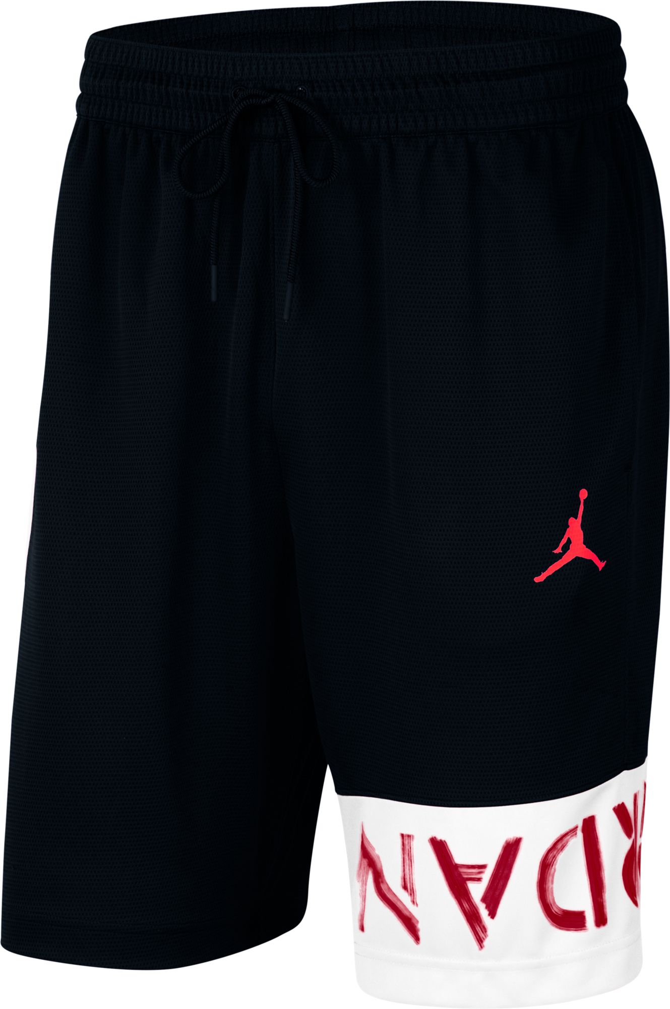 black and red jordan shorts