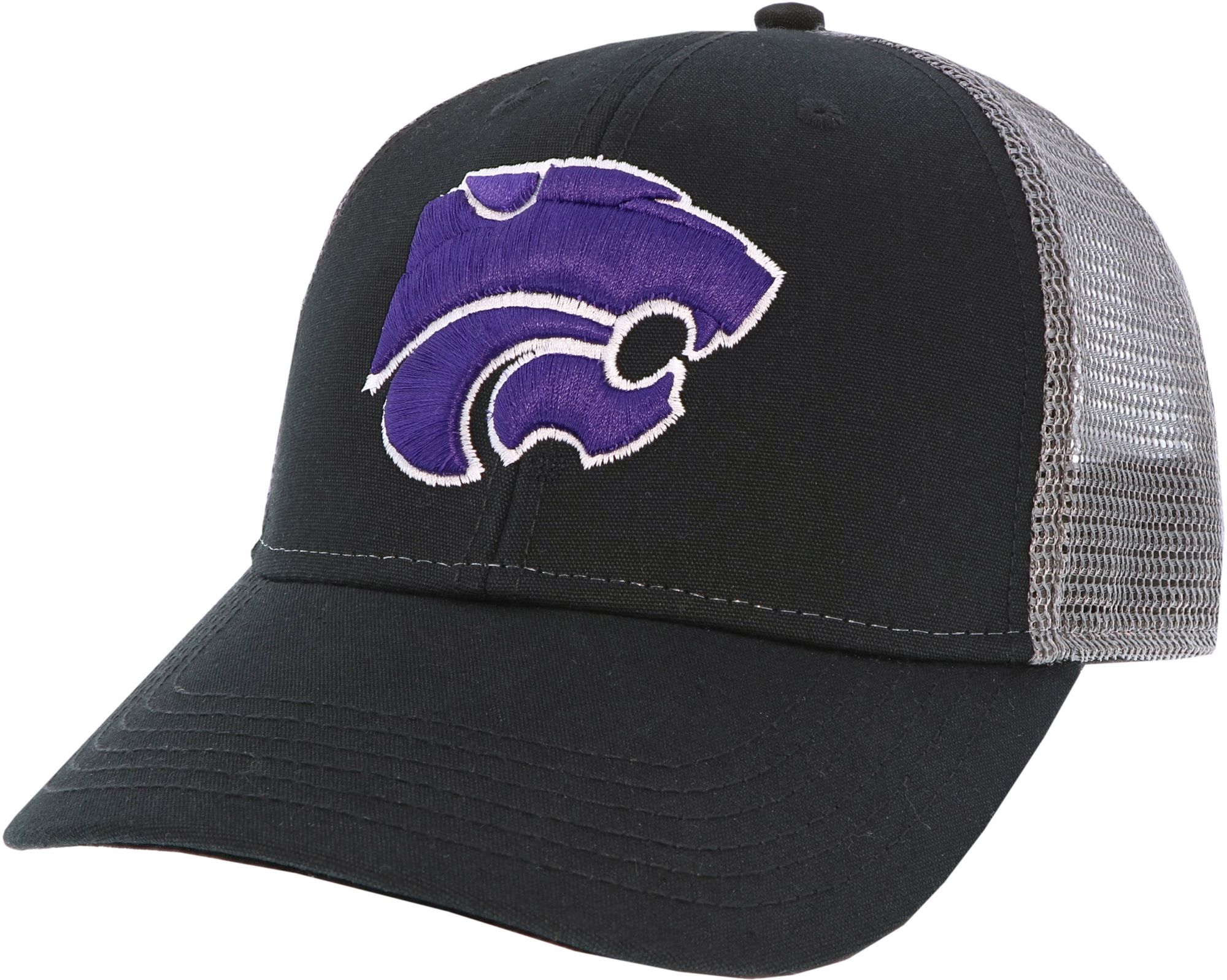 League-Legacy Men's Kansas State Wildcats Lo-Pro Adjustable Trucker Black Hat
