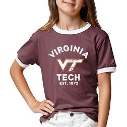 League-Legacy Youth Girls' Virginia Tech Hokies Maroon Ringer T-Shirt