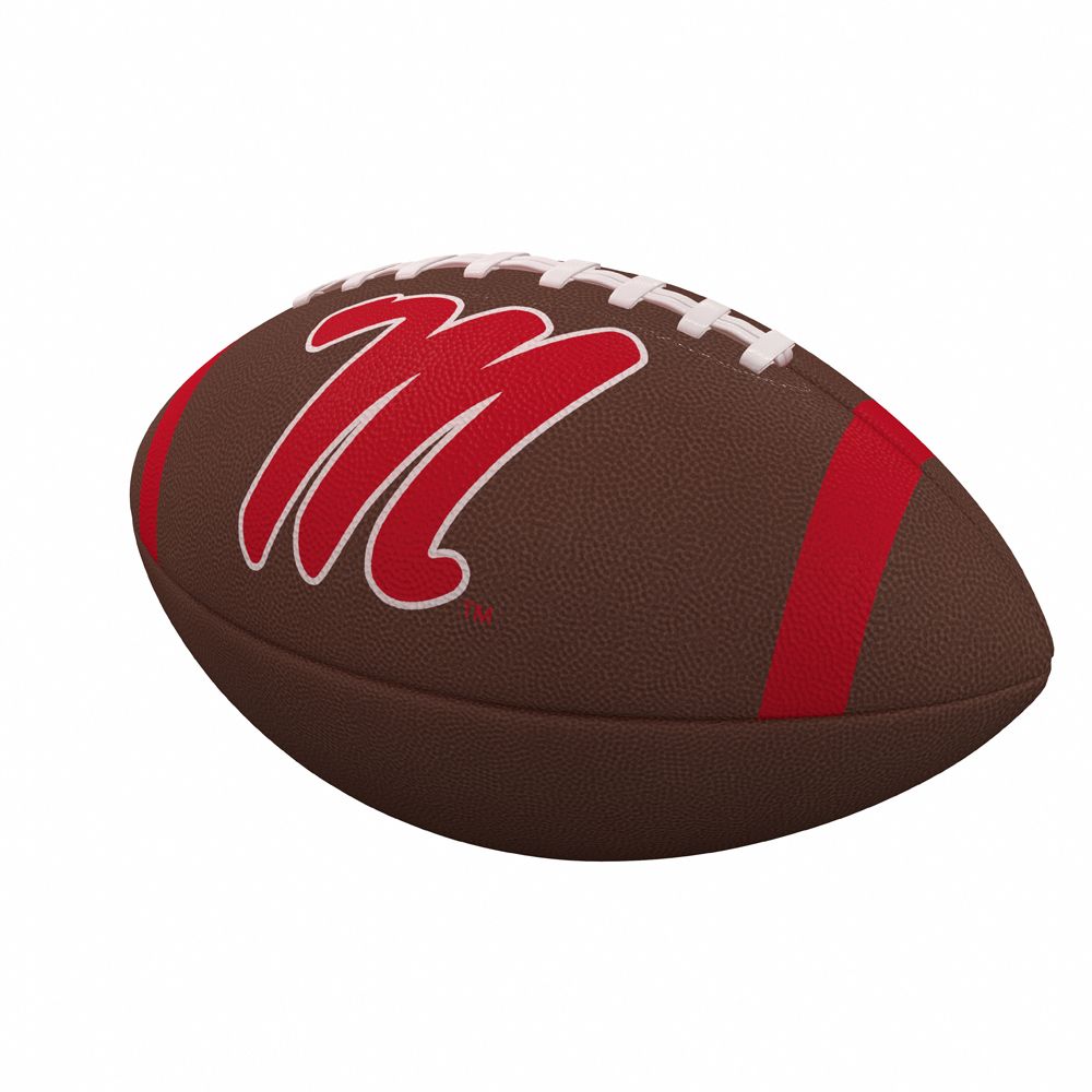 Logo Brands Ole Miss Rebels Team Stripe Composite Football