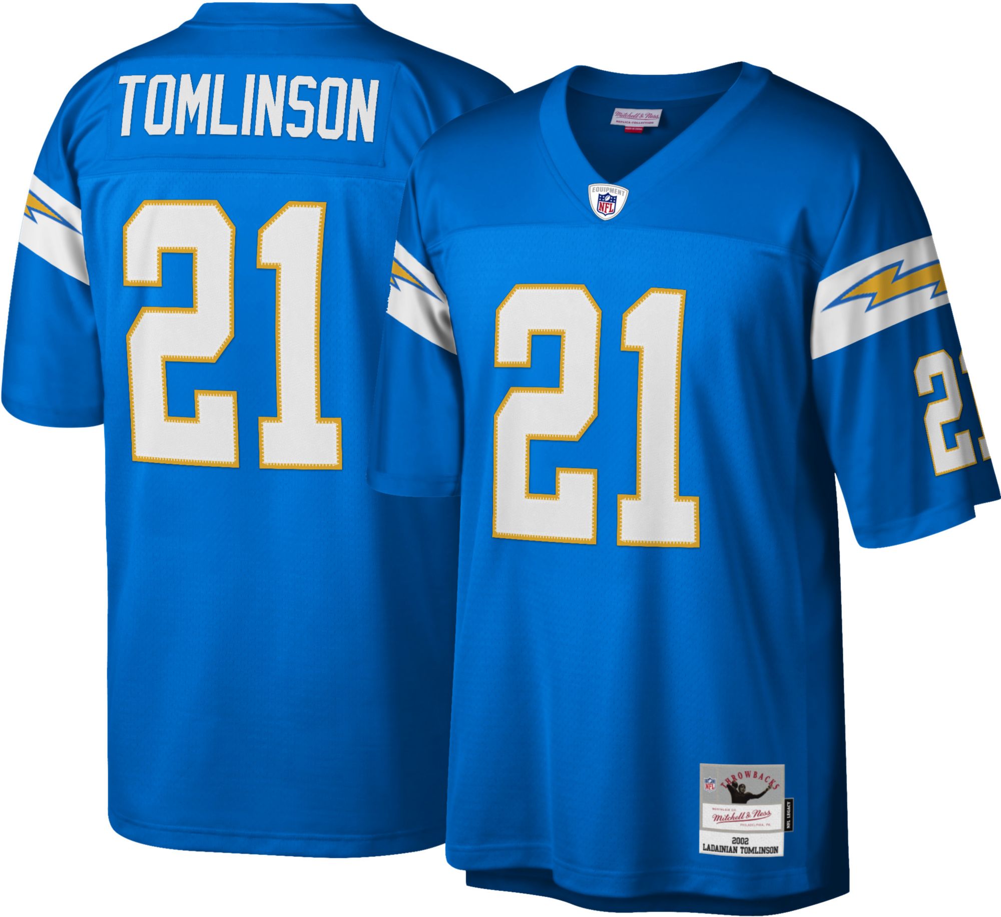 Mitchell &amp; Ness Men's San Diego Chargers Ladainian Tomlinson #21 Blue 2009 Throwback Jersey