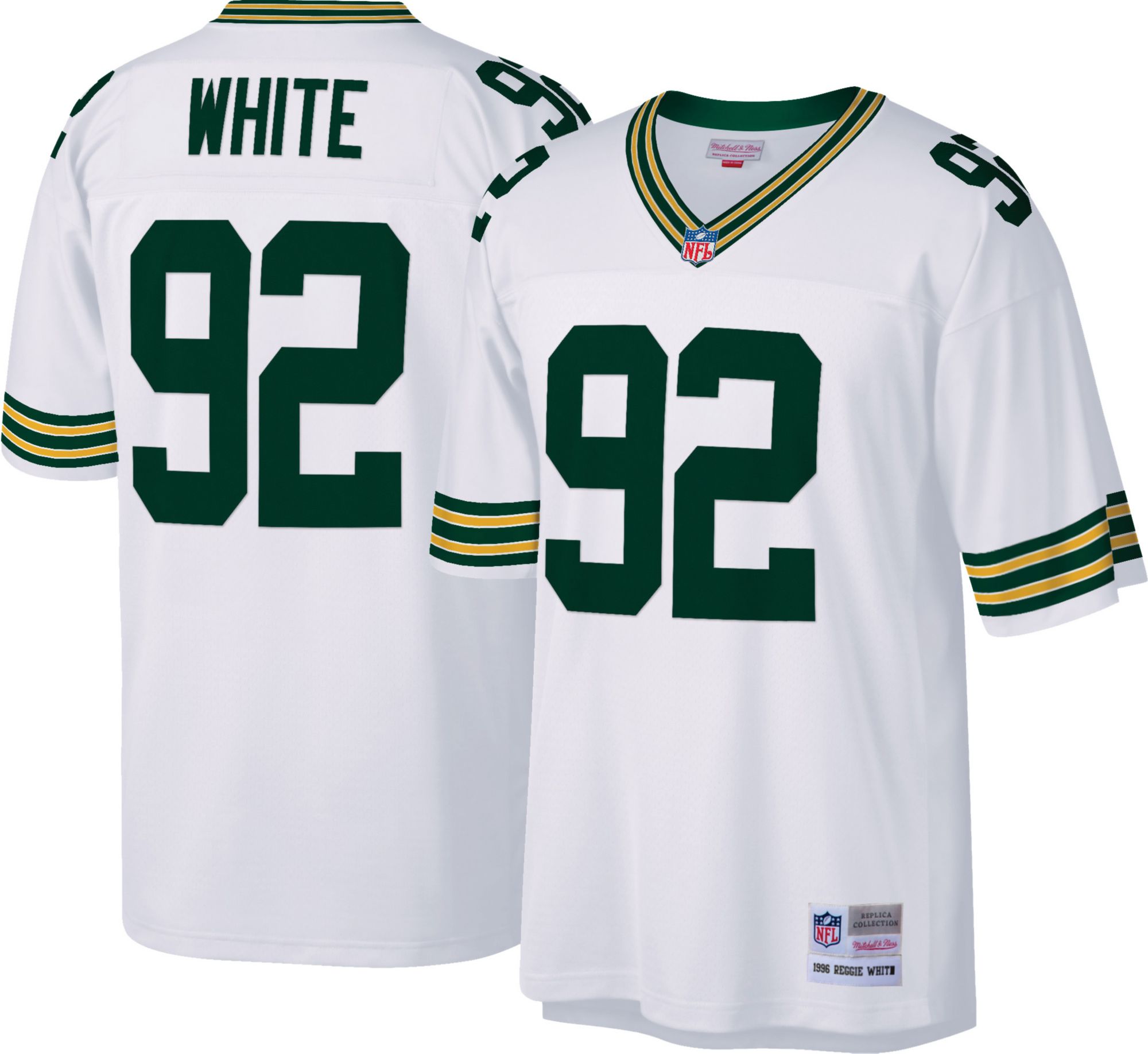 Mitchell &amp; Ness Men's Green Bay Packers Reggie White #92 White 1996 Throwback Jersey