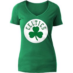 Women's Fanatics Branded Heathered Gray Boston Celtics Nostalgia  Off-The-Shoulder Long Sleeve T-Shirt