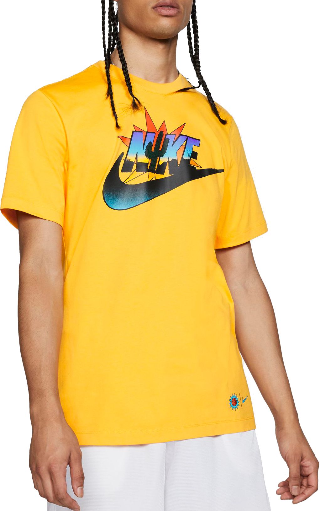 black and yellow nike shirt