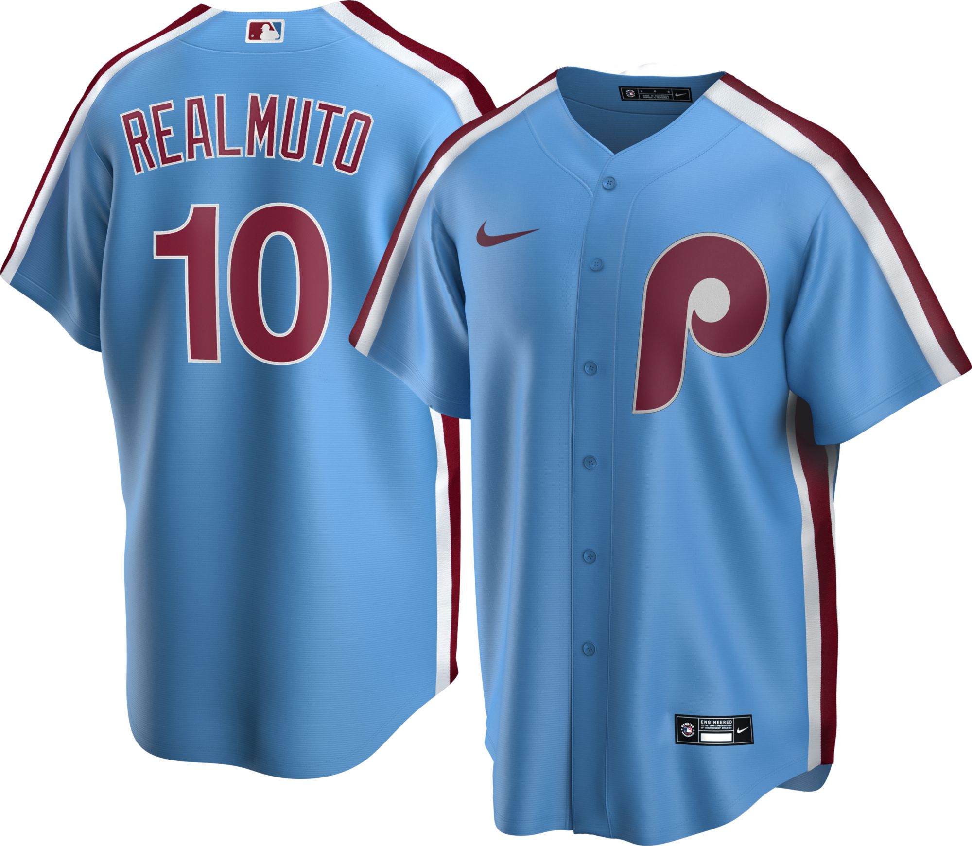 Men's Replica Philadelphia Phillies J.T. Realmuto #10 Blue Cool Base Jersey