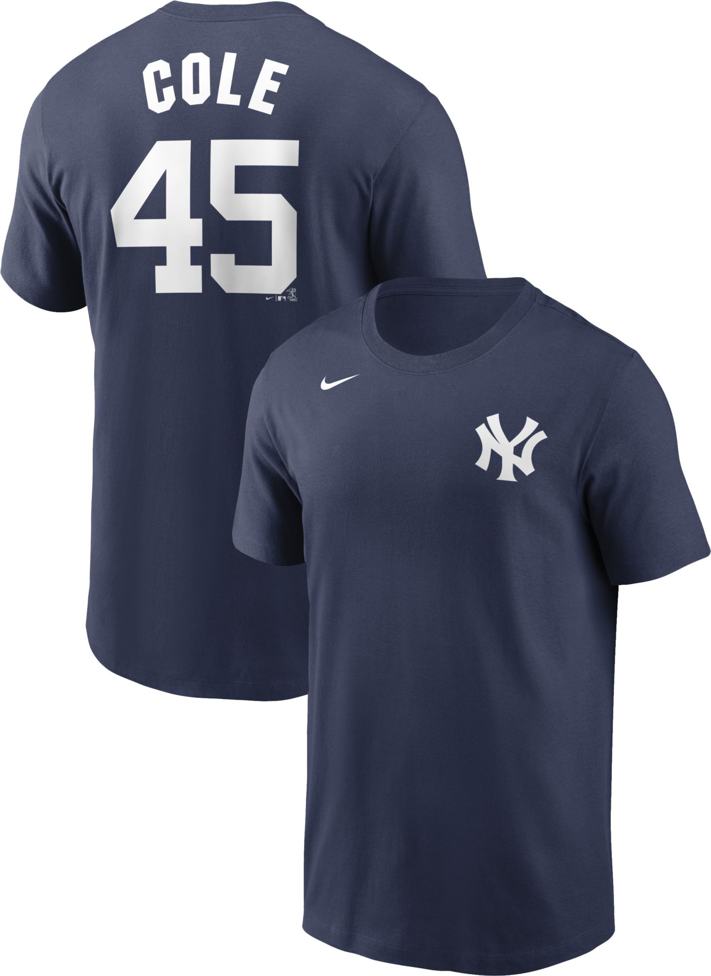 Nike Men's Replica New York Yankees Gerrit Cole #45 Cool Base Grey Jersey