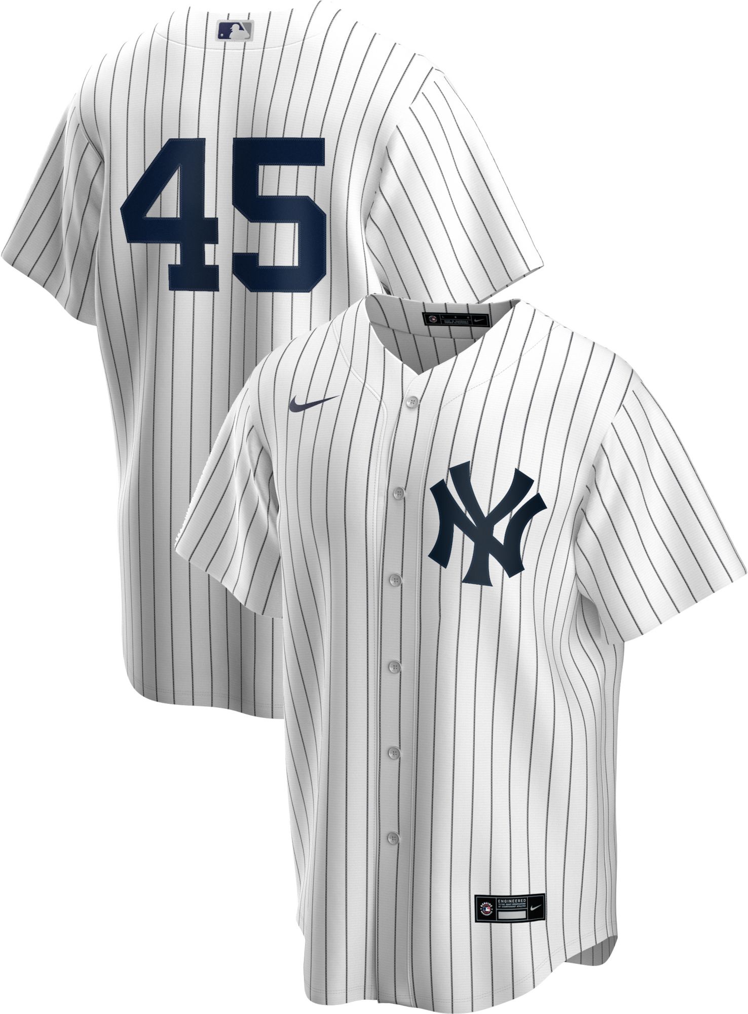 Nike Men's Replica New York Yankees Gerrit Cole #45 Cool Base Number Only White Jersey
