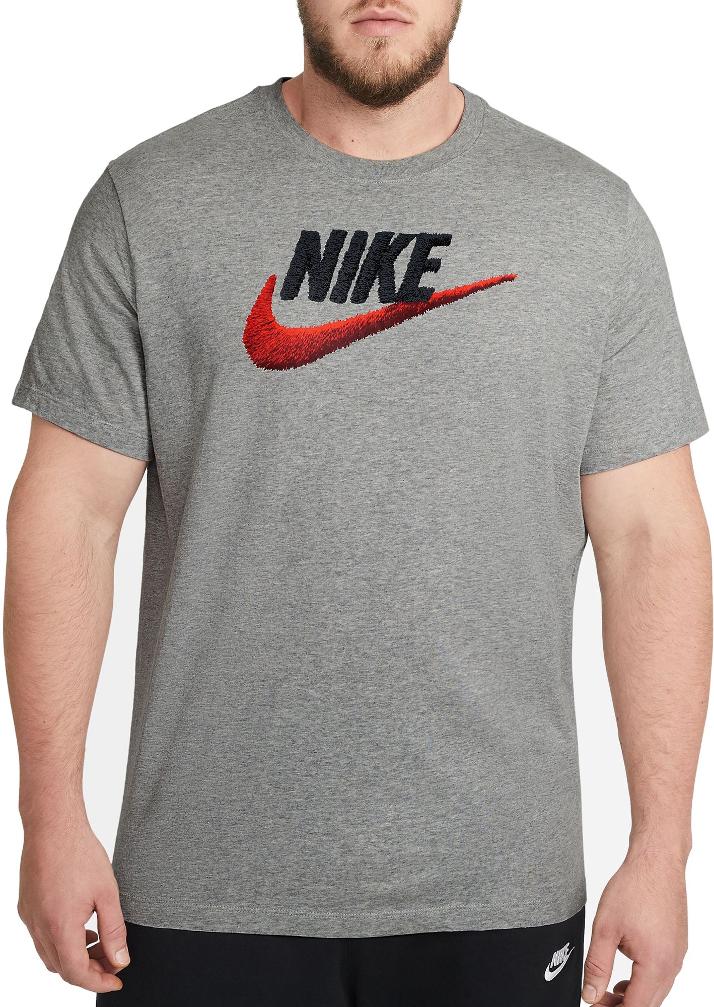 grey and green nike shirt