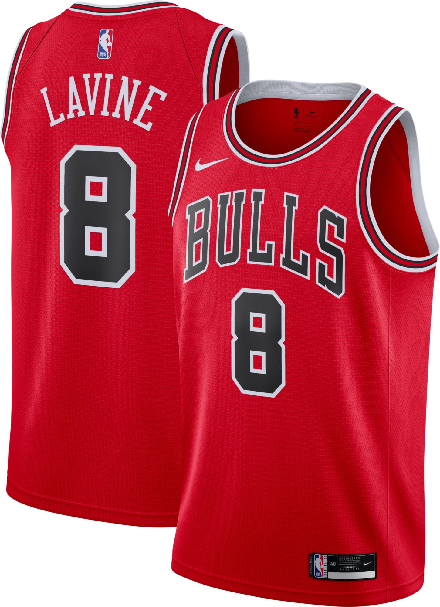 Nike NBA Zach LaVine Chicago Bulls Dri-Fit City Edition Jersey White/Red