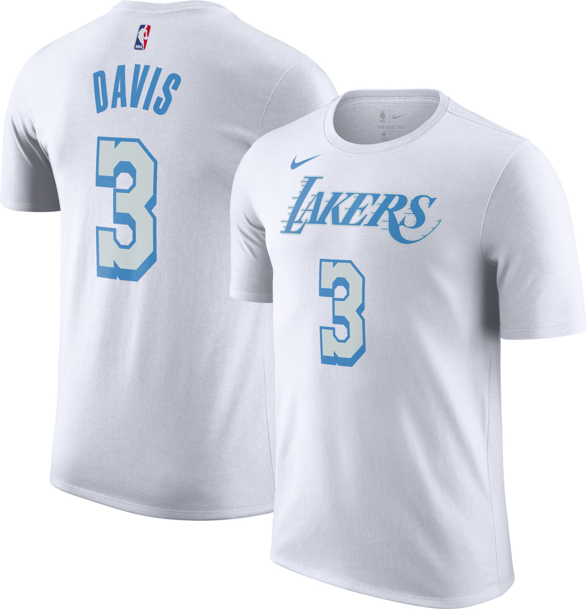 Nike / Youth 2021-22 City Edition Los Angeles Lakers Blue Logo T-Shirt