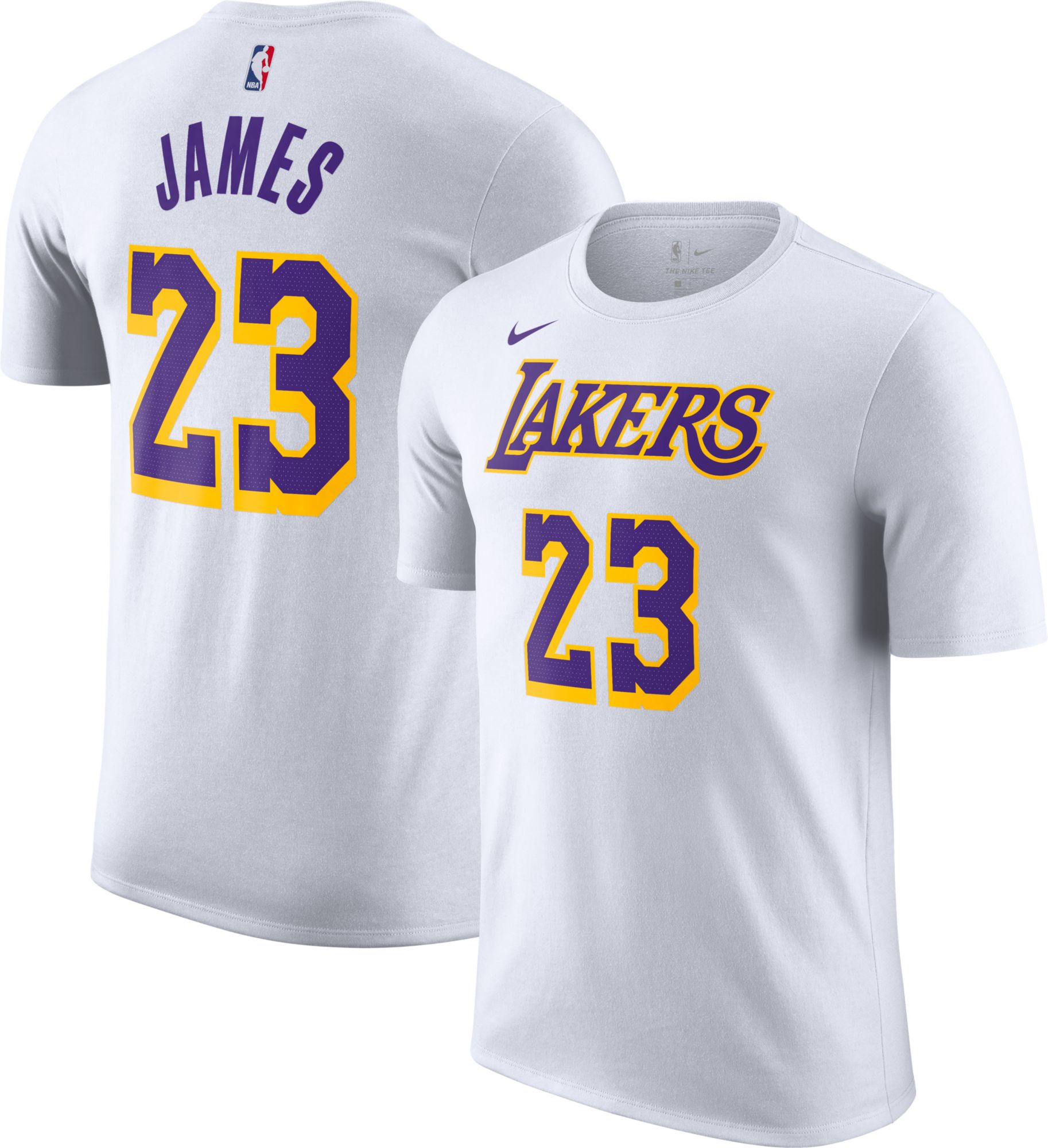 Nike / Men's Los Angeles Lakers LeBron James #23 Dri-FIT White T