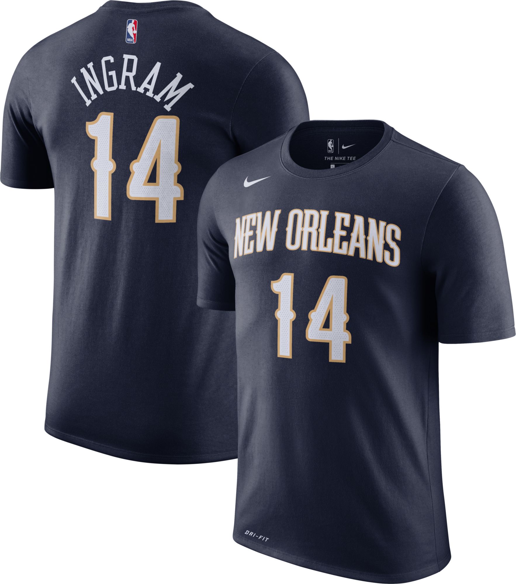 Nike Men's New Orleans Pelicans Brandon Ingram #14 Navy Dri-FIT Swingman  Jersey