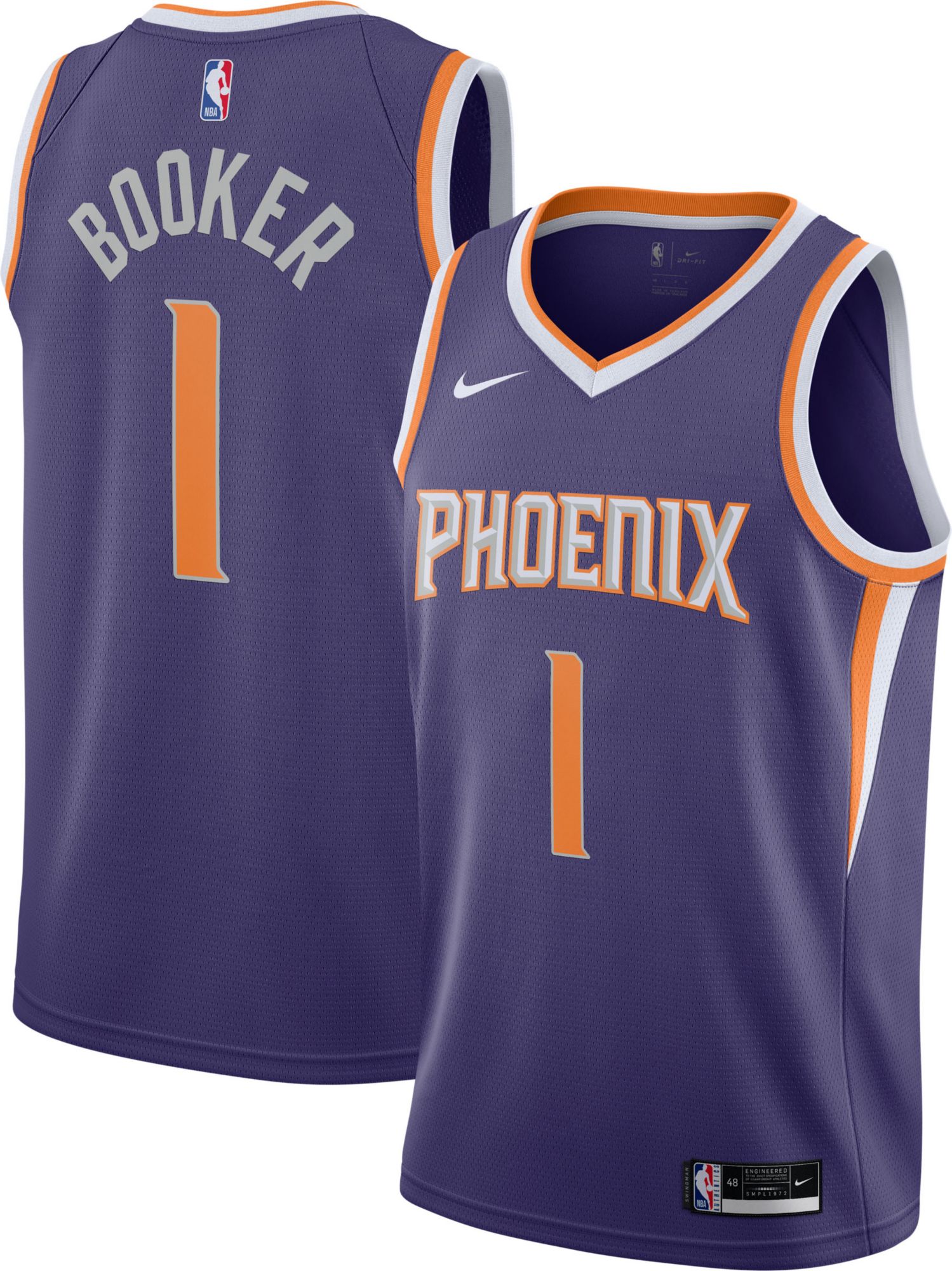 Men's Phoenix Suns Devin Booker #1 Nike Black 2021 Swingman Jersey