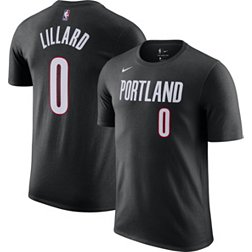 Nike Men's Portland Trail Blazers Damian Lillard #0 Cotton Black T-Shirt