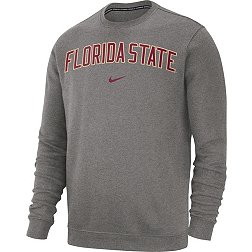 Nike Men's Florida State Seminoles Grey Club Fleece Crew Neck Sweatshirt