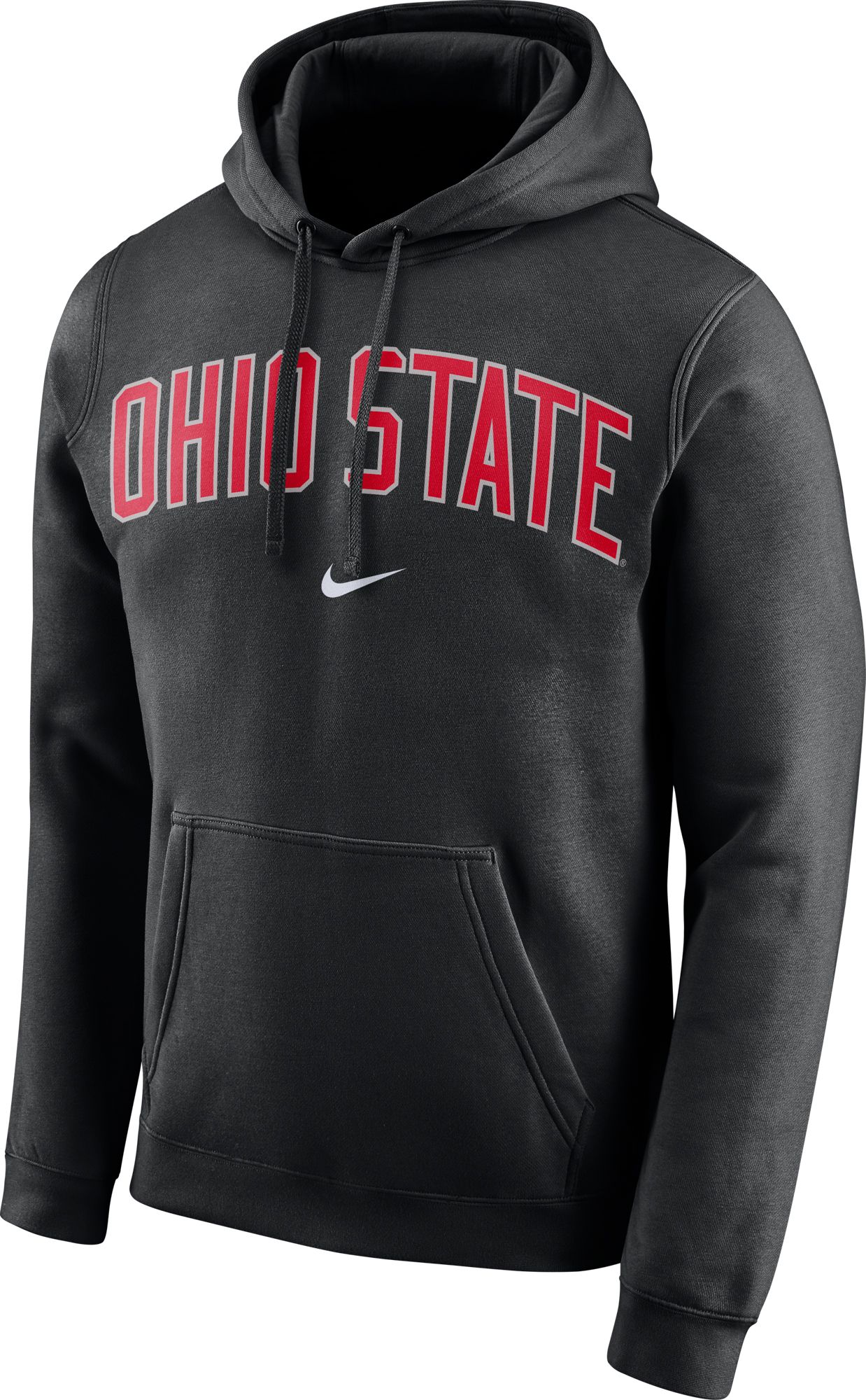 Nike Men's Ohio State Buckeyes Club Arch Pullover Fleece Black Hoodie