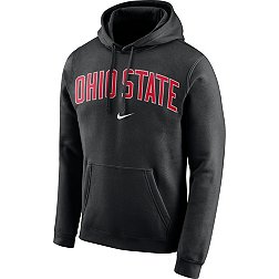 Nike Men's Ohio State Buckeyes Club Arch Pullover Fleece Black Hoodie
