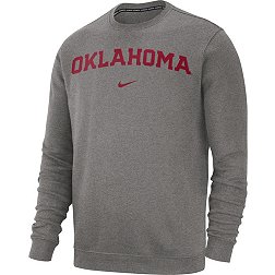 Nike Men's Oklahoma Sooners Grey Club Fleece Crew Neck Sweatshirt