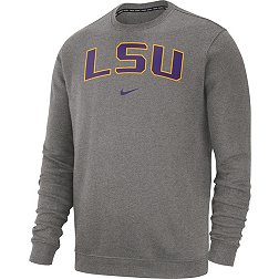 Nike Men's LSU Tigers Grey Club Fleece Crew Neck Sweatshirt