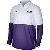 Nike Men's LSU Tigers White/Purple Lightweight Football Coach's Jacket