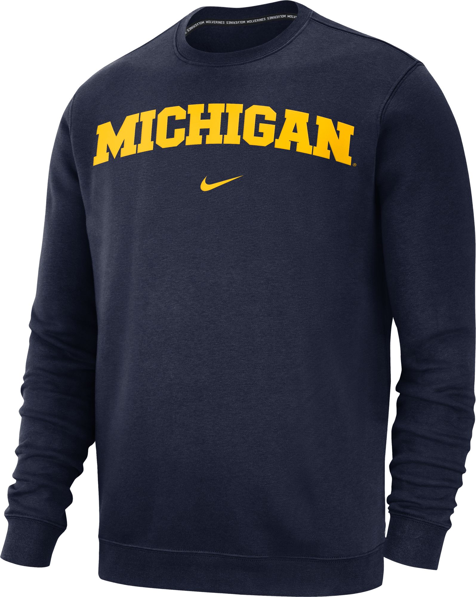 Nike Men's Michigan Wolverines Blue Club Fleece Crew Neck Sweatshirt