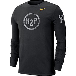 Nike Men's Pitt Panthers Grey Dri-FIT Cotton Performance Long Sleeve T-Shirt