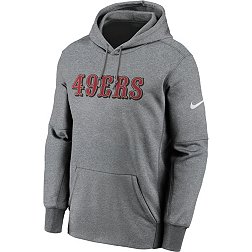 Nike Men's  San Francisco 49ers Wordmark Therma-FIT Grey Pullover Hoodie