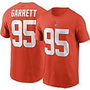 Nike Men's Cleveland Browns Myles Garrett #95 Logo Orange T-Shirt