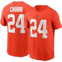 Nike Men's Cleveland Browns Nick Chubb #24 Logo Orange T-Shirt