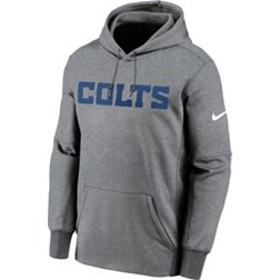 Nike Men's Indianapolis Colts Grey Wordmark Therma Logo Hoodie