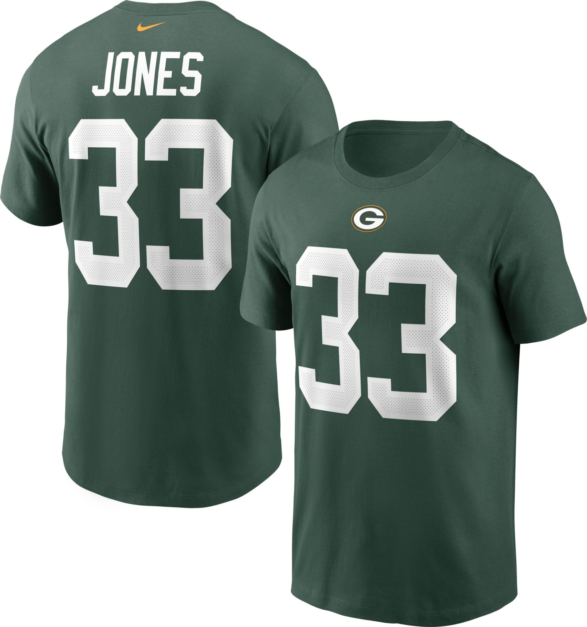 Nike Green Bay Packers No33 Aaron Jones Yellow Women's Stitched NFL Limited Rush Jersey