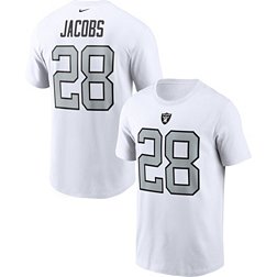 Nike Men's Las Vegas Raiders Josh Jacobs #28 White T-Shirt
