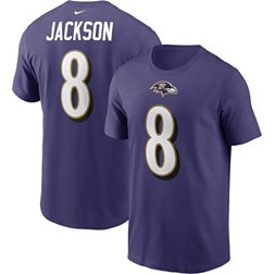 Nike Men's Baltimore Ravens Lamar Jackson Logo Purple T-Shirt