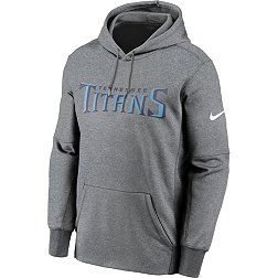 Nike Men's Tennessee Titans Grey Wordmark Therma Logo Hoodie