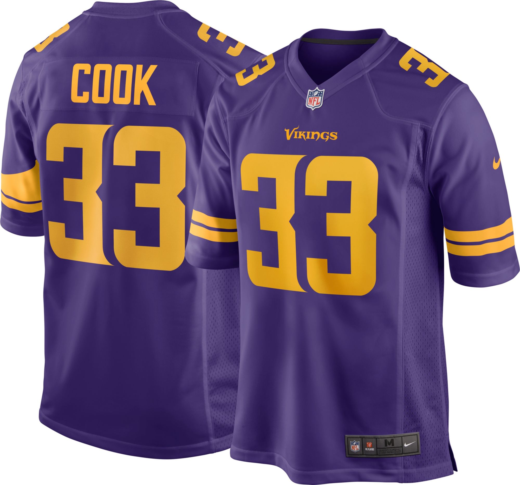 Men's Minnesota Vikings Dalvin Cook #33 Purple Game Jersey