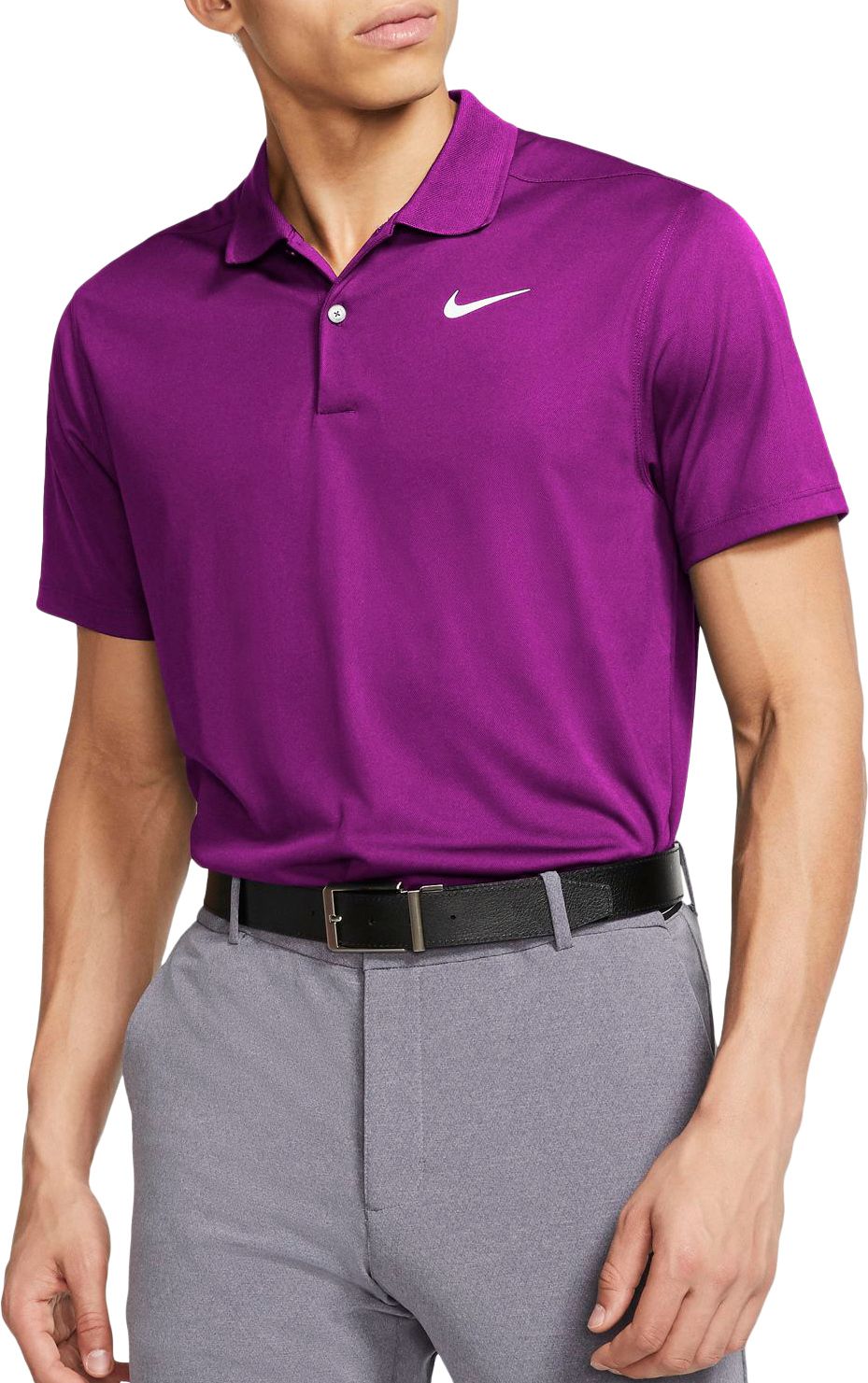 purple nike golf polo