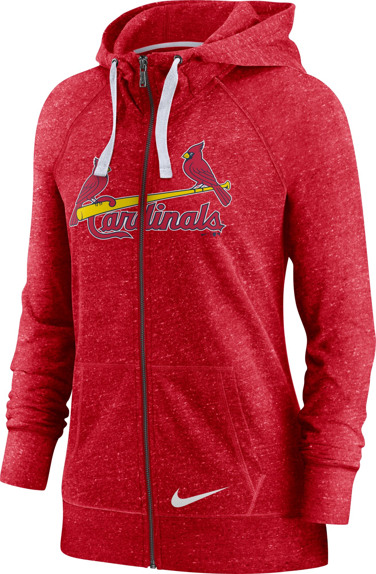 St Louis Cardinals Womens Red Slub Half Zip Hooded Sweatshirt