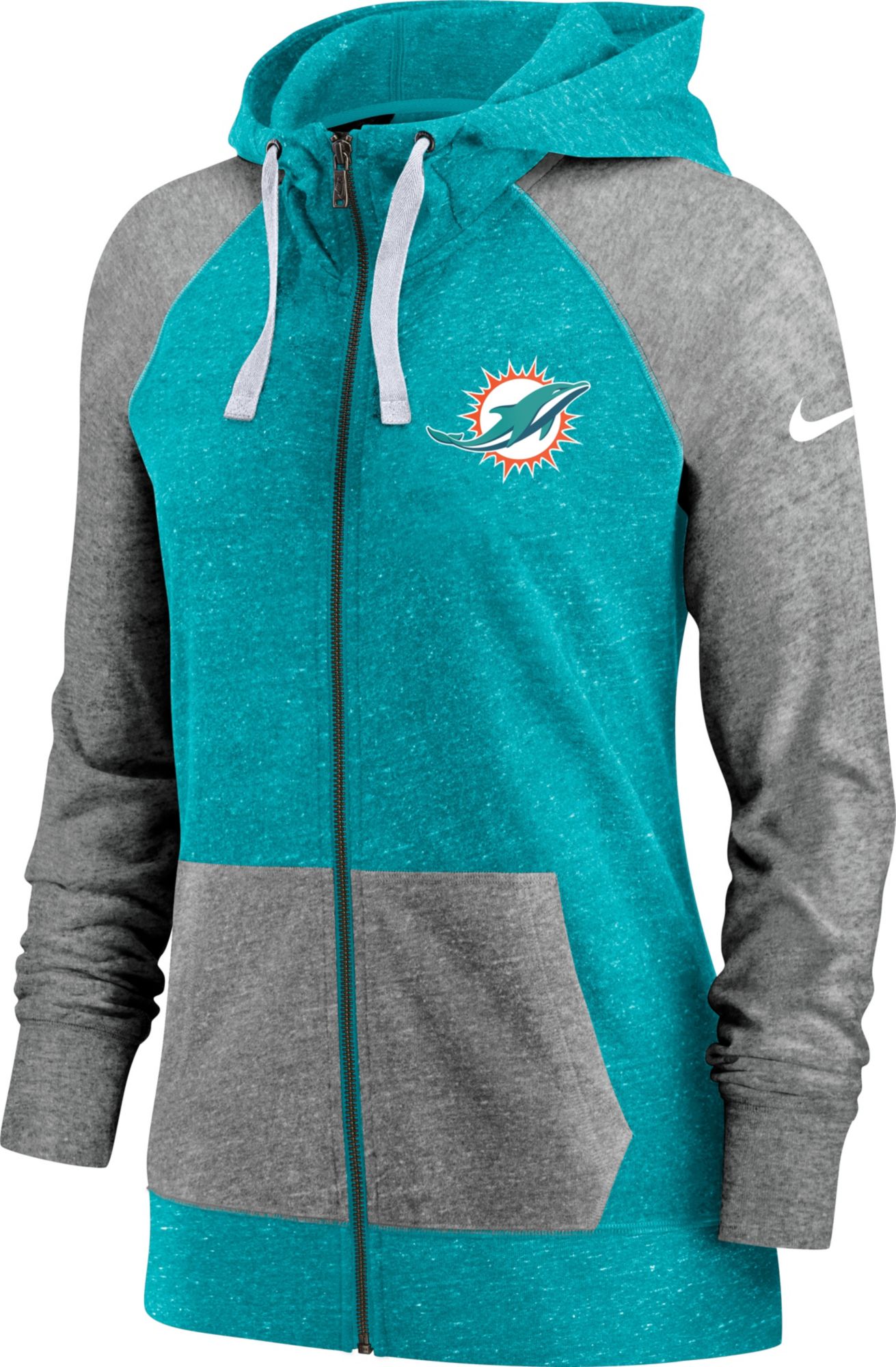 Miami Dolphins Sideline Club Men's Nike NFL Full-Zip Hoodie.