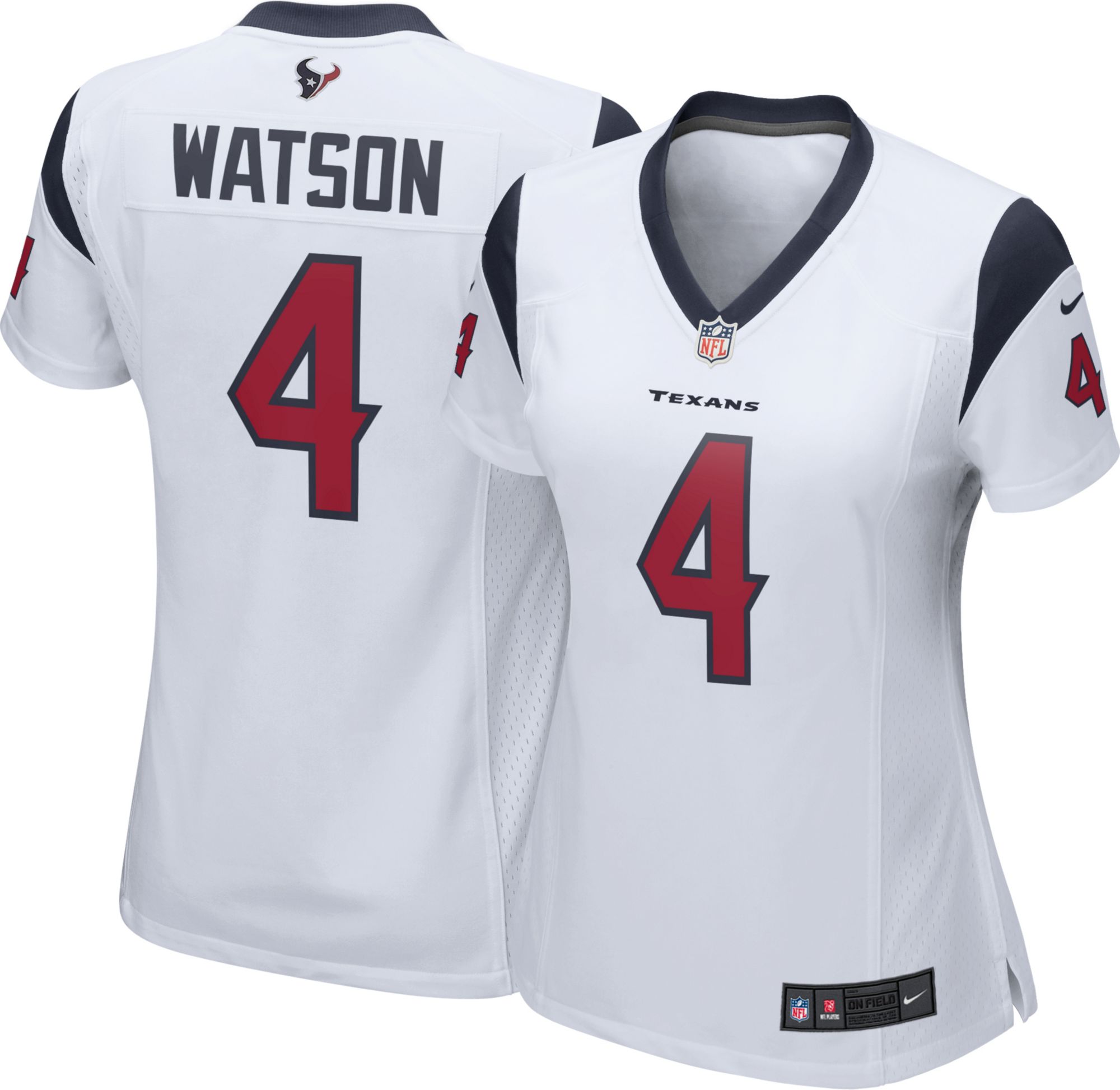 Women's Houston Texans Deshaun Watson #4 White Game Jersey