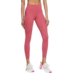 Peach Pink Color Women's Tights, Women's 7/8 Leggings With 2 Side