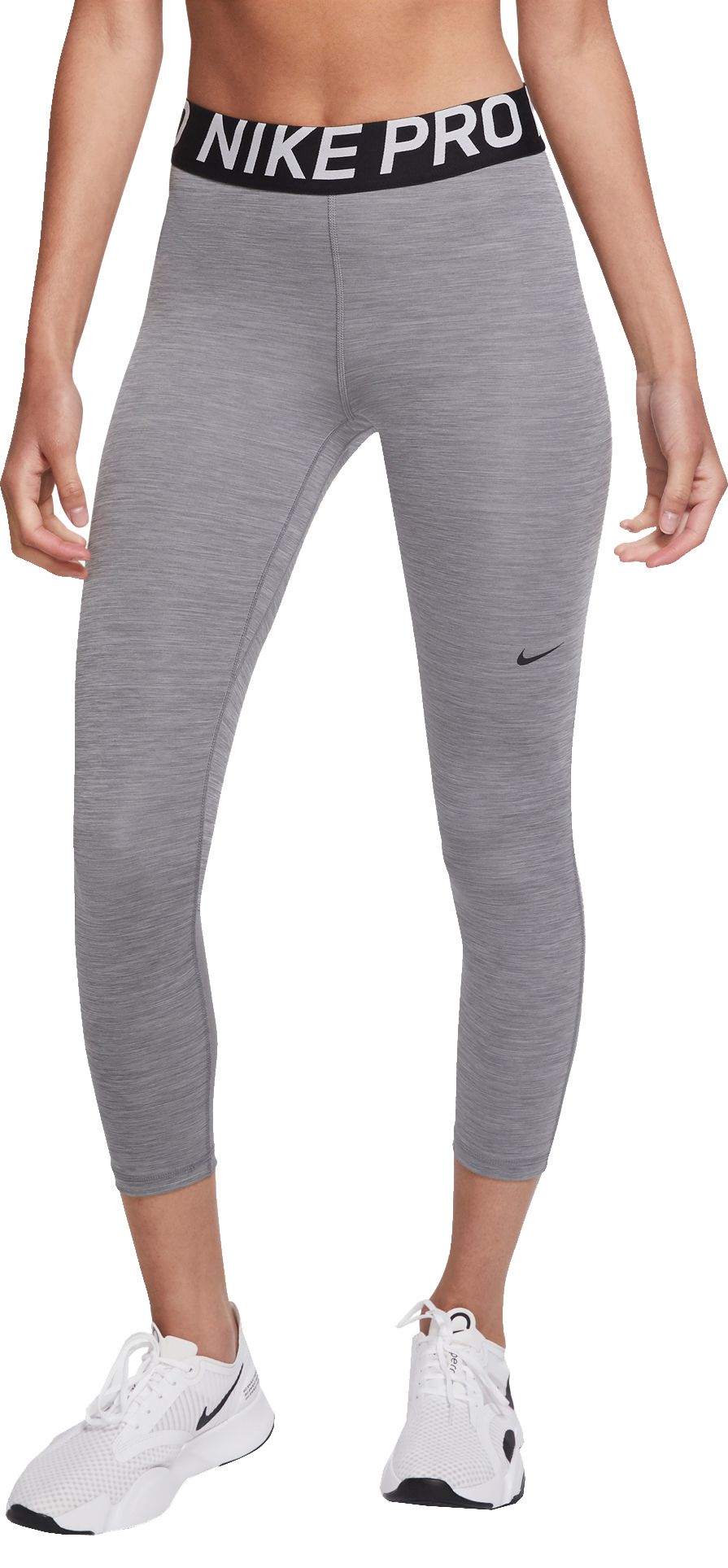 Nike Pro Women's 365 Mid-Rise Cropped Mesh Panel Leggings