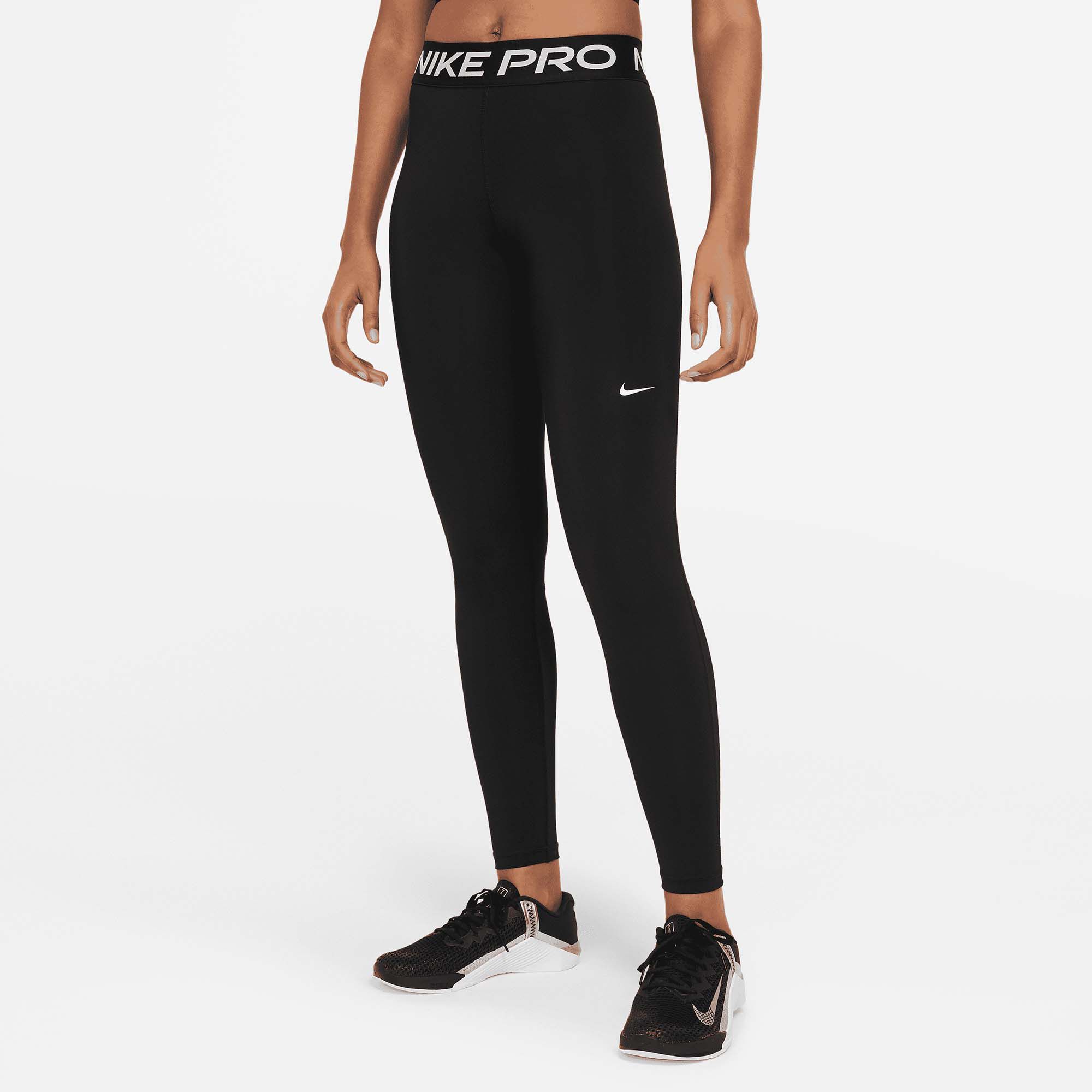 Nike Women's Pro Mid-Rise Mesh-Paneled Leggings